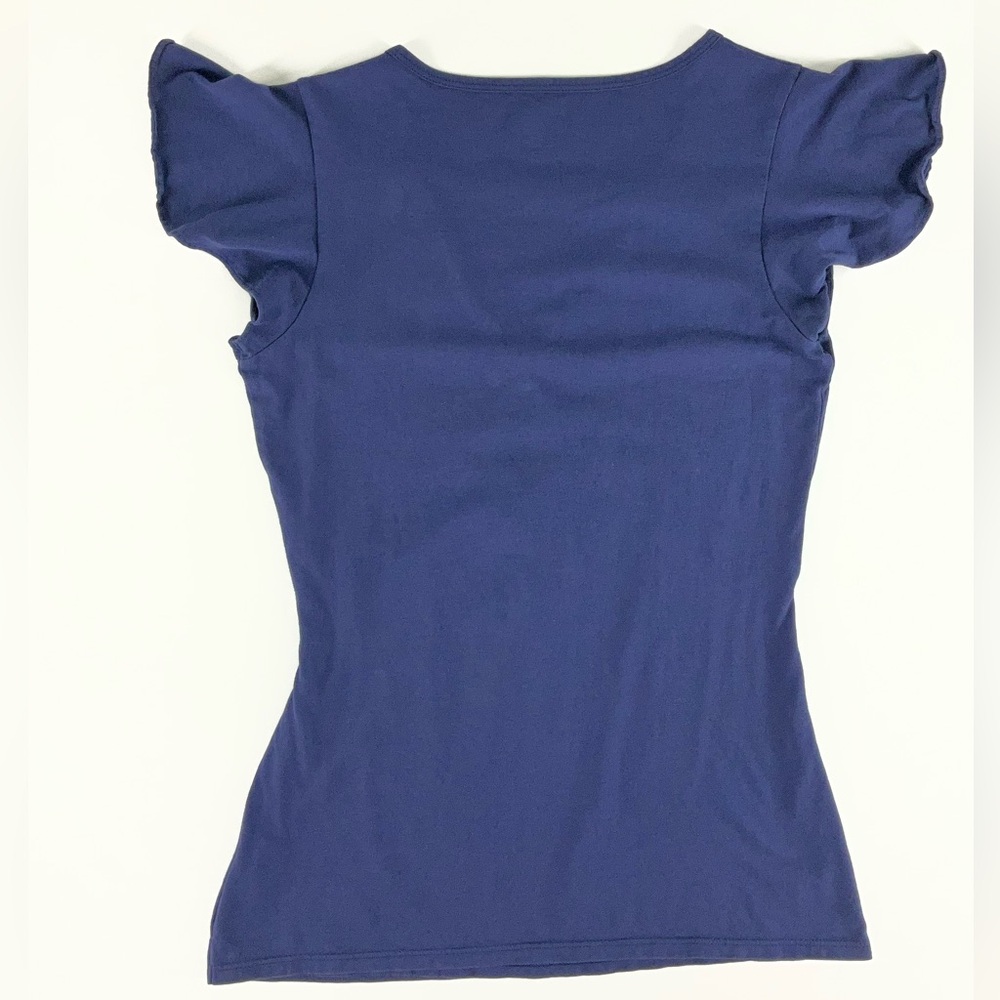 Lilly‎ Pulitzer Dark Navy Blue Wrap-Style Short Sleeve Top Women's Size Small - Picture 2 of 9